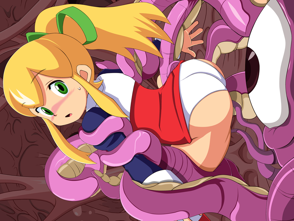 alien ass bdsm blonde_hair blush bondage bound capcom embarrassed looking_at_ass marvel marvel_vs._capcom marvel_vs._capcom_2 mega_man_(series) no_humans panties ponytail robot_girl roll_(mega_man) ryona shuma_gorath tagme underwear upskirt white_panties