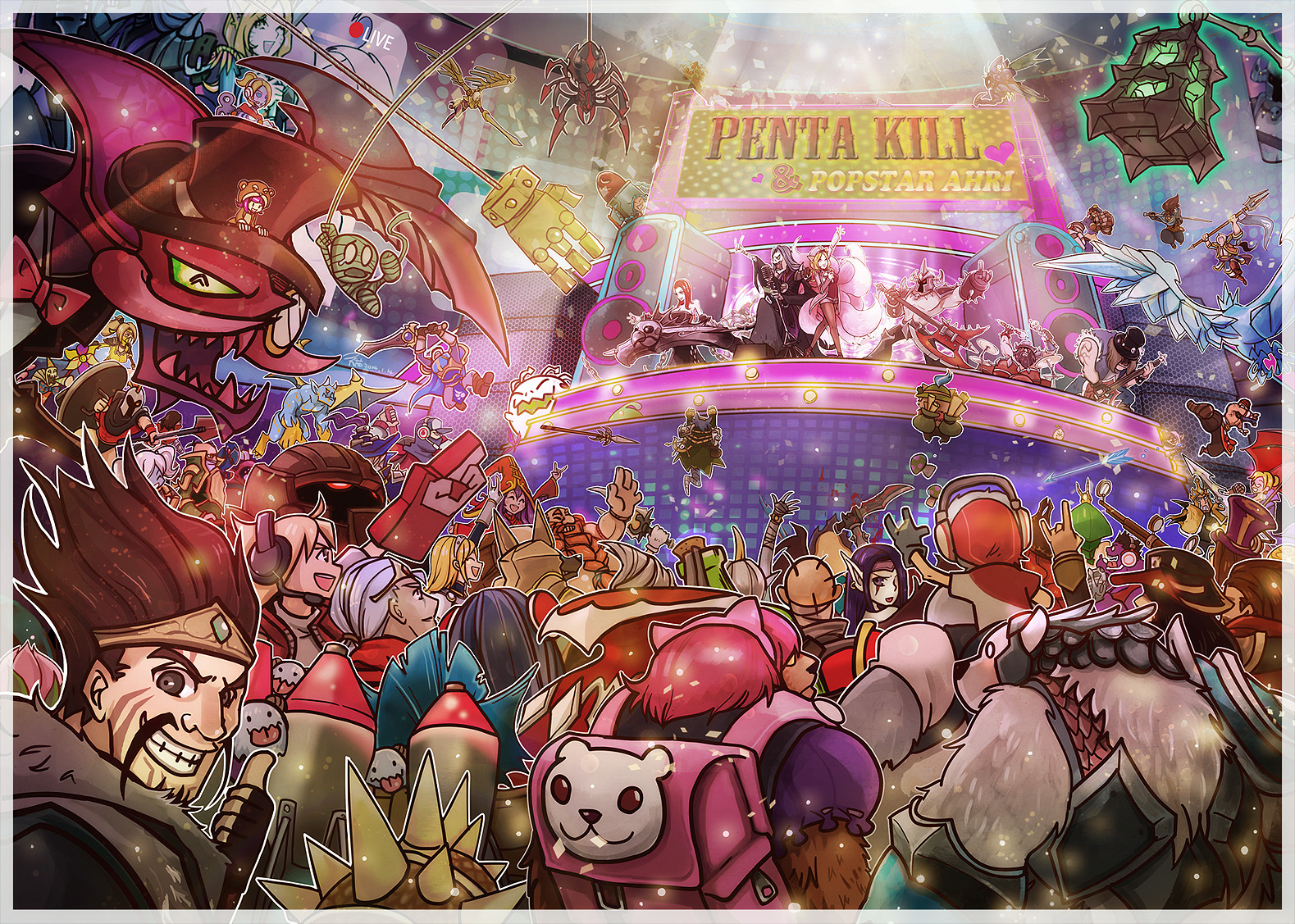 6+boys 6+girls \m/ aa2233a absolutely_everyone ahri_(league_of_legends) akali akali_(legacy) amumu animal_costume animal_ears anivia annie_(league_of_legends) armor backpack bag bandages bear_costume beard bird black_hair blindfold blitzcrank blonde_hair blood blue_hair bow_(weapon) brown_eyes brown_hair bug caitlyn_(league_of_legends) cassiopeia_(league_of_legends) cho'gath colored_skin concert crossbow crow dr._mundo draven dress drum drum_set earrings elise_(league_of_legends) everyone ezreal facial_hair fiddlesticks fingerless_gloves fox_ears fox_tail galio garen_(league_of_legends) glasses gloves gragas graves graves_(league_of_legends) grin guitar gun hat headband headphones headset heart heimerdinger helmet horns instrument irelia janna_(league_of_legends) jarvan_iv_(league_of_legends) jax_(league_of_legends) jewelry jinx_(league_of_legends) karthus katarina_(league_of_legends) kayle_(league_of_legends) kennen kha'zix kog'maw lantern league_of_legends lee_sin looking_at_viewer lulu_(league_of_legends) lux_(league_of_legends) microphone miss_fortune_(league_of_legends) monster mordekaiser morgana_(league_of_legends) multiple_boys multiple_girls multiple_tails mushroom mustache nami_(league_of_legends) nasus nautilus_(league_of_legends) nunu_(league_of_legends) olaf_(league_of_legends) open_mouth orange_hair orianna_(league_of_legends) pantheon_(league_of_legends) party_hat pentakill_(league_of_legends) pentakill_sona pink_hair pinwheel pix_(league_of_legends) pointy_ears polearm ponytail poppy_(league_of_legends) poro_(league_of_legends) purple_hair purple_skin rammus red_hair rifle riven_(league_of_legends) rocket rumble_(league_of_legends) sapling shen_(league_of_legends) shield silver_hair singed single_horn smile sniper_rifle sona_(league_of_legends) soraka_(league_of_legends) sound_system spear spider stage stage_lights strapless strapless_dress swain_(league_of_legends) sword tail talon_(league_of_legends) tears teemo thighhighs thresh_(league_of_legends) thumbs_up tibbers tongue top_hat tpa_ezreal twintails twisted_fate twitch umbrella varus veigar vi_(league_of_legends) vladimir_(league_of_legends) volibear weapon willump wings wizard_hat xin_zhao yasuo_(league_of_legends) yorick_(league_of_legends) zac_(league_of_legends) zed_(league_of_legends) zyra