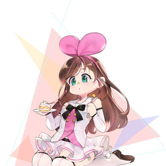 1girl anniversary bare_shoulders black_bow black_bowtie boots bow bowtie breasts brown_hair buttons chestnut_mouth commentary_request detached_sleeves double-breasted eating eyelashes female_focus fork green_eyes hairband hands_up holding holding_fork holding_plate kizuna_ai kizuna_ai_(1st_costume) kizuna_ai_inc. lace-trimmed_boots lace_trim long_hair long_sleeves miniskirt multicolored_hair open_mouth orry pink_hair pink_hairband plate pleated_skirt raised_eyebrows sailor_collar short_eyebrows sitting skirt small_breasts solo streaked_hair swept_bangs thick_eyebrows thigh_boots thighhighs two-tone_hair virtual_youtuber wariza wavy_hair white_boots white_sailor_collar white_skirt