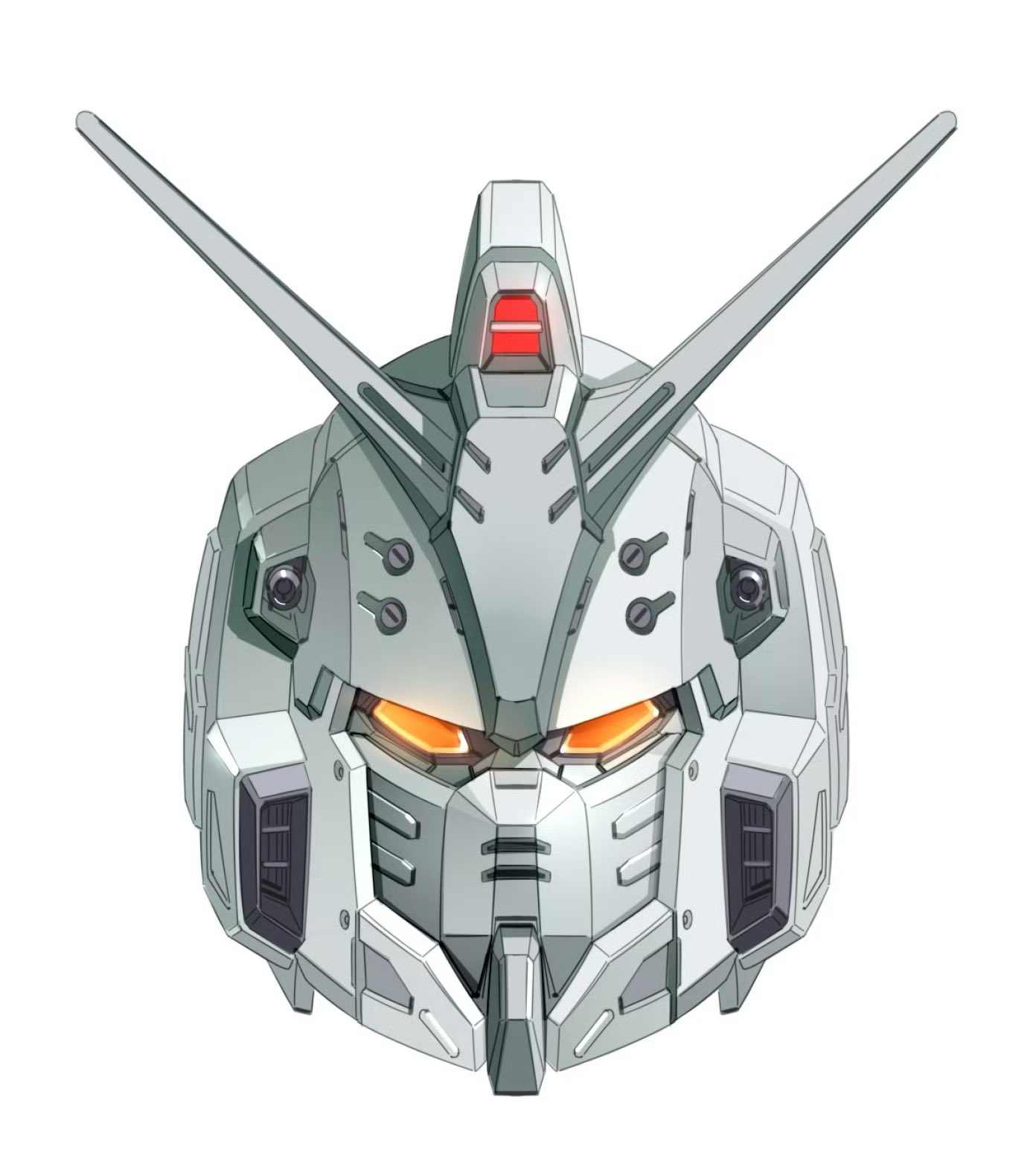 chinese_commentary commentary_request gundam gundam_ex gundam_requiem_for_vengeance head_only highres looking_at_viewer mecha mecha_focus mobile_suit mosiaz328 no_humans robot science_fiction simple_background v-fin white_background yellow_eyes