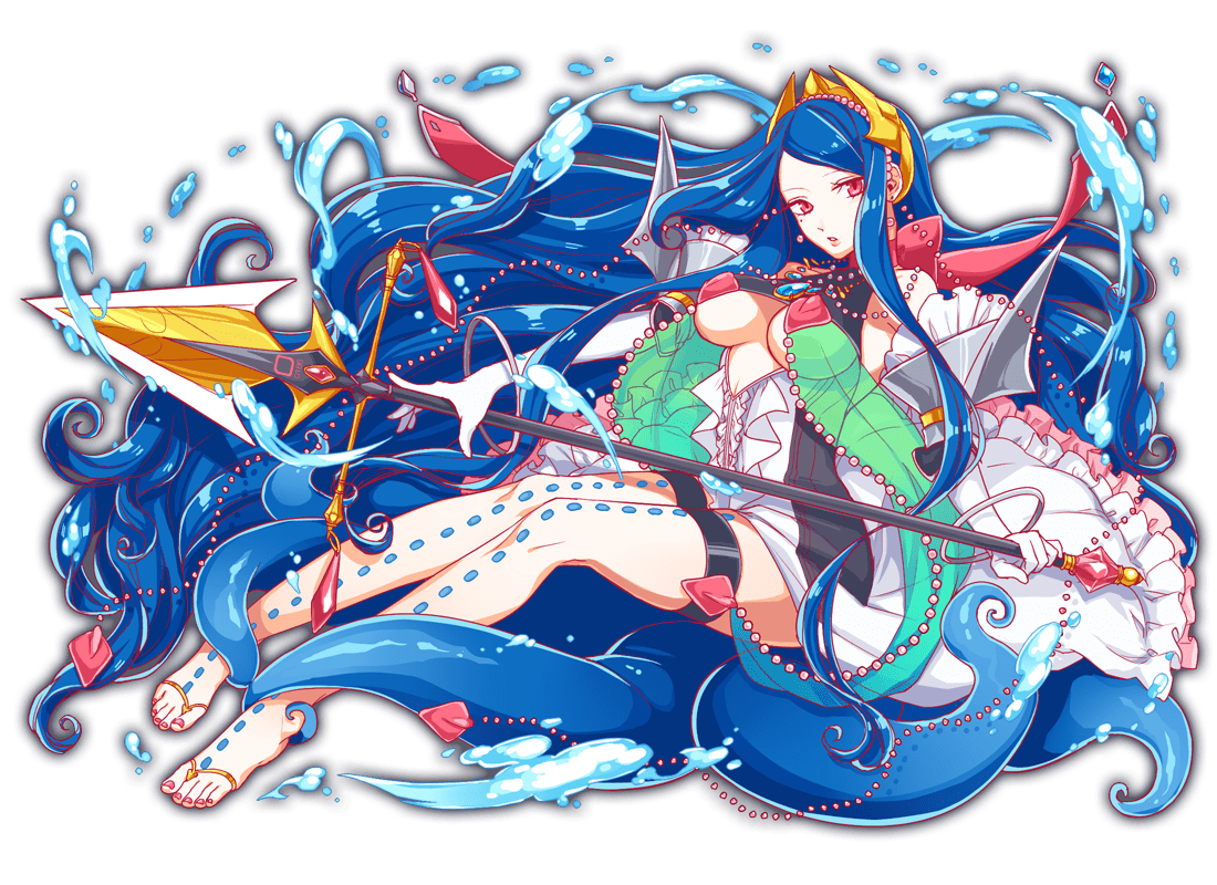 absurdly_long_hair adapted_costume alternate_costume alternate_hair_length alternate_hairstyle anime_coloring aqua_gemstone artist_request bare_legs bare_shoulders barefoot beads big_hair black_dress blue_hair bow bow_choker bracelet breasts center_frills choker closed_mouth clothing_cutout crash_fever dress elbow_gloves eyelashes frilled_dress frills full_body game_cg gem gloves gold_tiara jewelry kraken_(crash_fever) large_breasts long_hair long_sidelocks looking_at_viewer mature_female mole mole_under_mouth nail_polish necklace number_print numbered official_alternate_costume official_alternate_hair_length official_alternate_hairstyle official_art outline polearm red_bow red_eyes red_gemstone red_nails red_outline silver_bracelet sleeveless sleeveless_dress solo spear square square_print tachi-e teardrop-shaped_gem teeth tentacles thigh_strap third-party_source tiara toenails transparent_background two-tone_dress underboob underboob_cutout very_long_hair very_long_sidelocks wavy_hair wavy_sidelocks weapon white_dress white_gloves