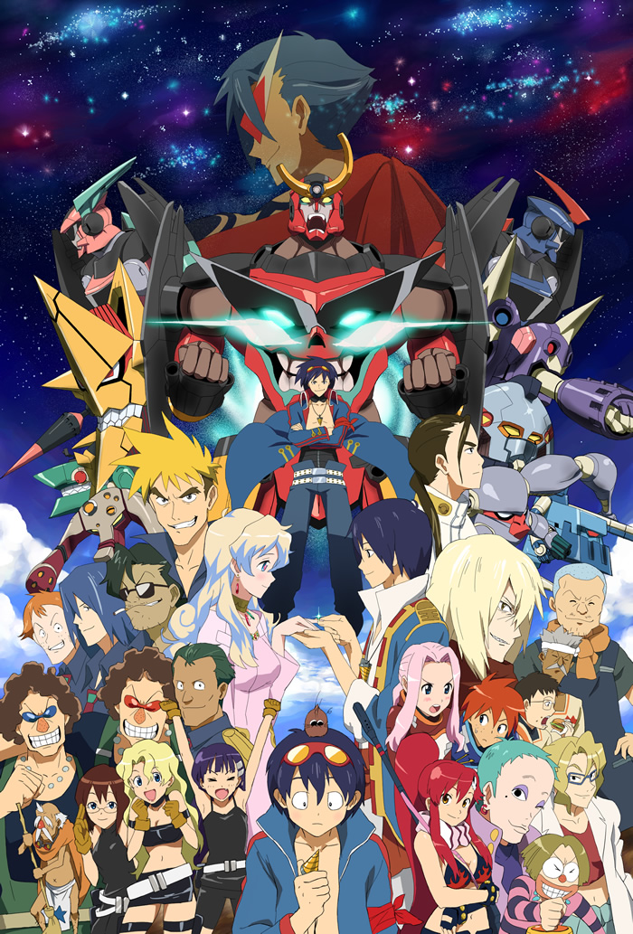 00s 6+boys 6+girls ailac_coega ainzer attenborough_cortitch bad_id bad_pixiv_id barinbo boota_(ttgl) darry_adai dayakka dayakkaiser everyone gabal_docker gimmy_adai grappal gurren-lagann jogan kagero_(plusup) kamina_(ttgl) kamina_shades kidd_coega kidd_knuckle king_kittan kinon_bachika kittan_bachika kiyal_bachika kiyoh_bachika leeron_littner leite_jokin makken mecha moshogun multiple_boys multiple_girls nia_teppelin old_coco robot rossiu_adai simon_(ttgl) sozoshin tengen_toppa_gurren_lagann tetsukan time_paradox triangular_eyewear twin_boukun viral_(ttgl) yoko_littner zoushi_kanai