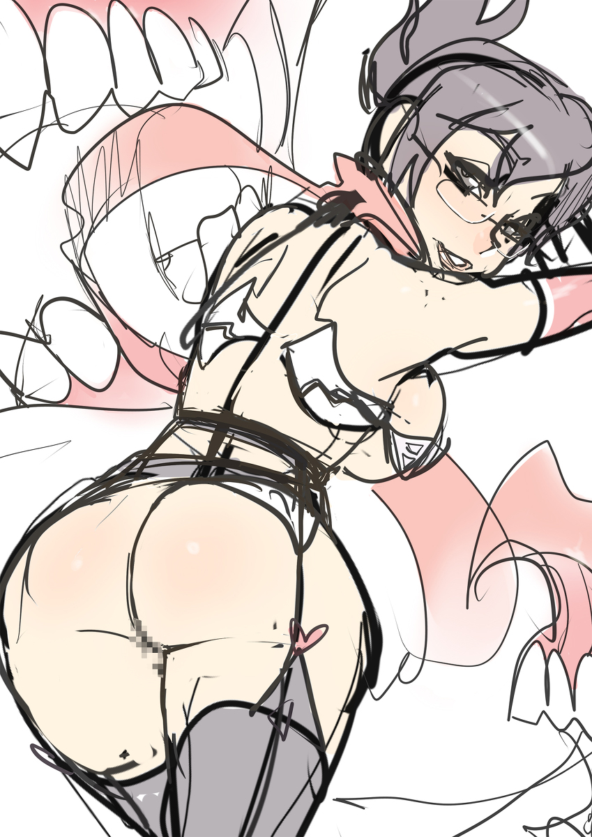 1girl ass censored female_focus highres lab_zero_games maniacpaint skullgirls solo venus_(skullgirls)