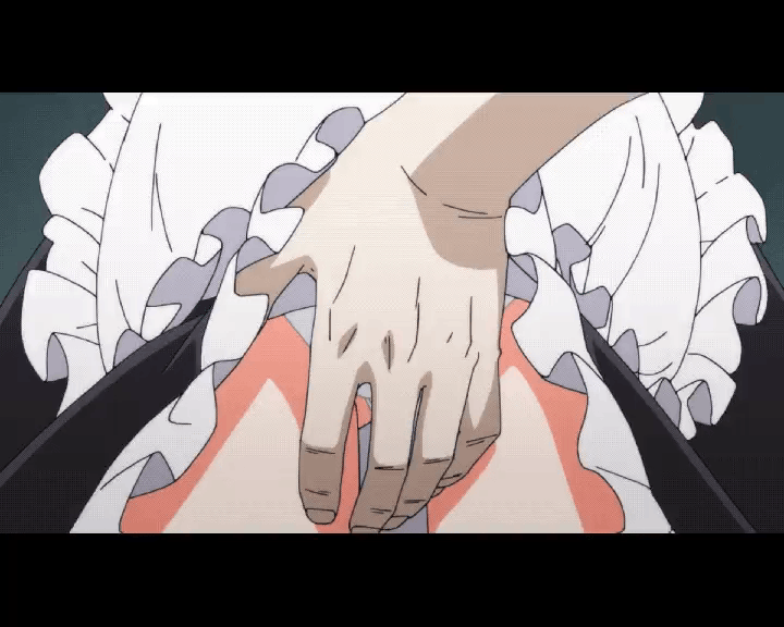 1boy 1girl absurdres animated animated_gif apron black_skirt clothes_lift hand_in_another&#039;s_panties hand_on_another&#039;s_crotch highres imminent_fellatio imminent_kiss imminent_penetration imminent_rape imminent_vaginal layered_skirt legs maid maid_apron maid_kyouiku_botsuraku_kizoku_rurikawa_tsubaki medium_skirt panties poiman rurikawa_tsubaki sexually_suggestive skirt skirt_lift thighs underwear white_apron white_panties