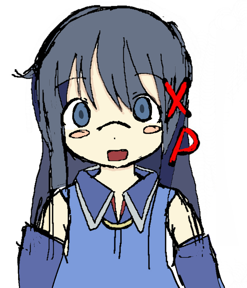 1girl 2000s_(style) happy microsoft_paint_(medium) microsoft_windows moeanime non-web_source os-tan paint windows_xp xp-tan