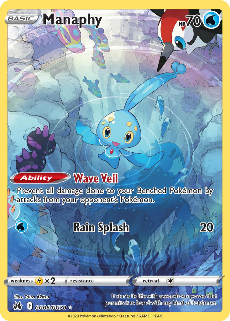 :d akitsu_taira artist_name bird blue_eyes bruxish character_name colored_sclera company_name copyright_name copyright_notice english_text fish gen_4_pokemon gen_7_pokemon legendary_pokemon manaphy mythical_pokemon nintendo no_humans official_art open_mouth pikipek pokemon pokemon_card pokemon_tcg pyukumuku ripples smile swimming third-party_source toxapex trading_card underwater wimpod wishiwashi wishiwashi_(school) wishiwashi_(solo) yellow_sclera