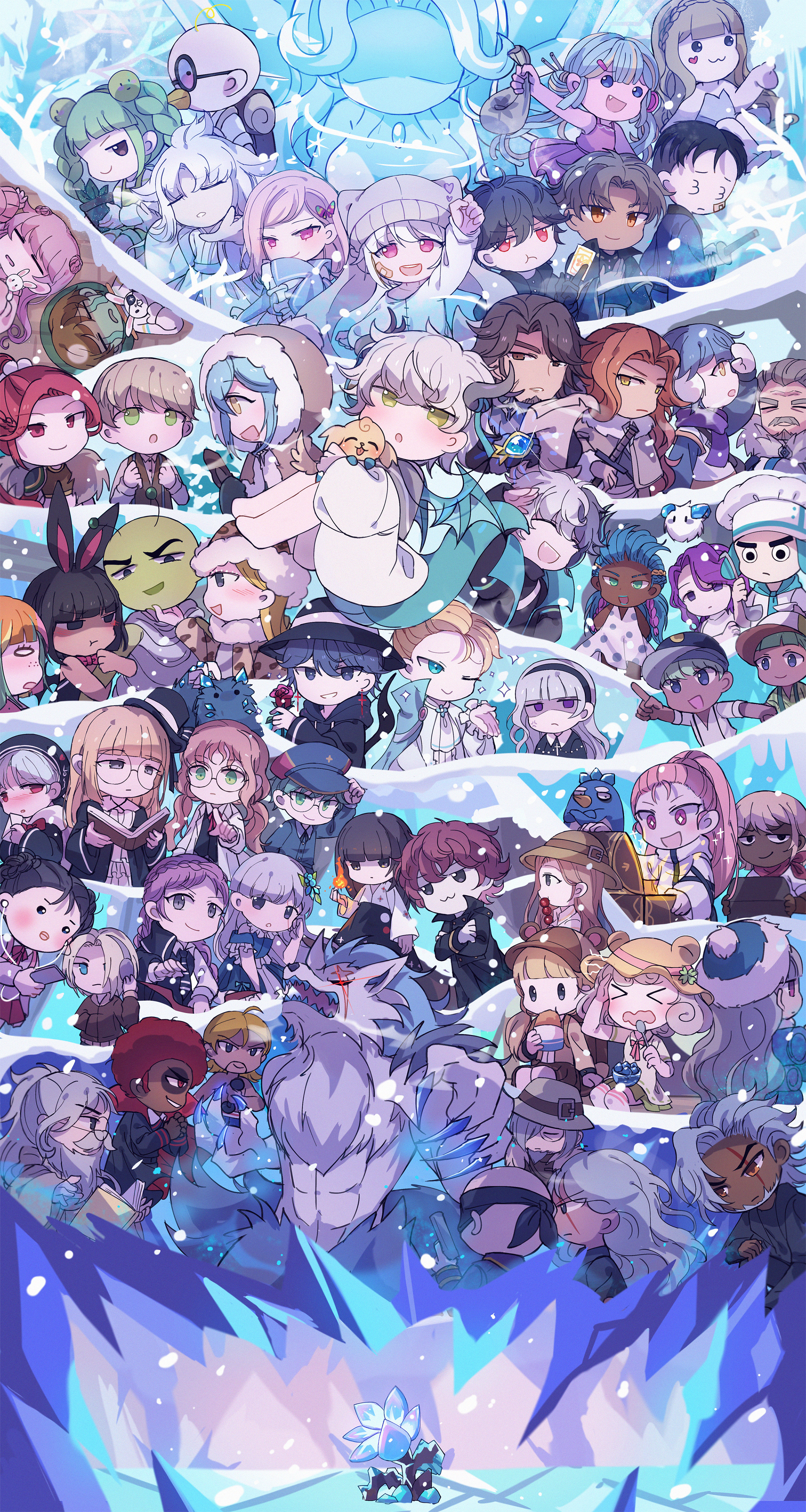 6+boys 6+girls absurdres animal_ears bandaid bandaid_on_cheek bandaid_on_face beard black_hair blonde_hair blue_eyes blue_hair book bow bowtie braid character_request colored_skin commentary_request crossed_arms earbuds earphones facial_hair flower food freckles glasses gloves green_eyes green_hair green_skin grey_hair hair_ornament hair_over_one_eye hairclip hat highres holding holding_book horns maplestory multiple_boys multiple_girls mustache one_eye_closed open_mouth orange_eyes orange_hair pink_eyes pink_hair purple_eyes purple_hair rabbit_ears red_eyes red_hair scar scar_across_eye scar_on_face shixiexiaomo smile sword treasure_chest twintails weapon white_hair wings