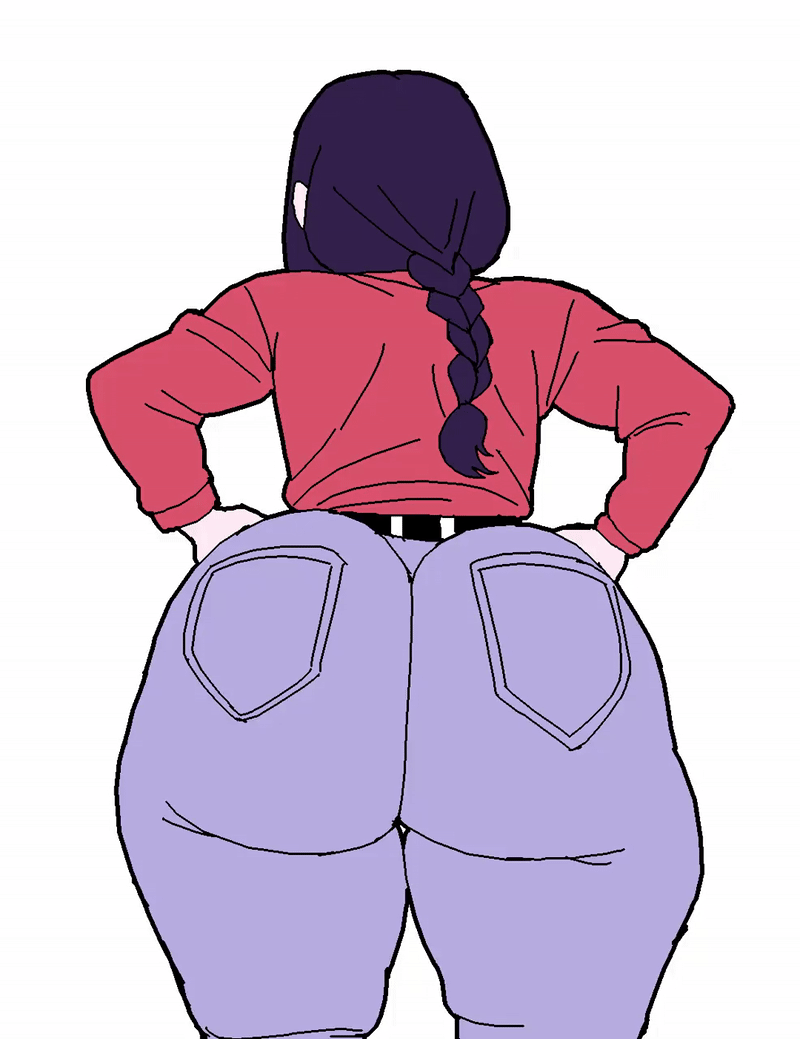 1girl animated animated_gif apoleoni ass ass_focus ass_shake bouncing_ass chainsaw_man female_focus huge_ass nayuta_(chainsaw_man) solo