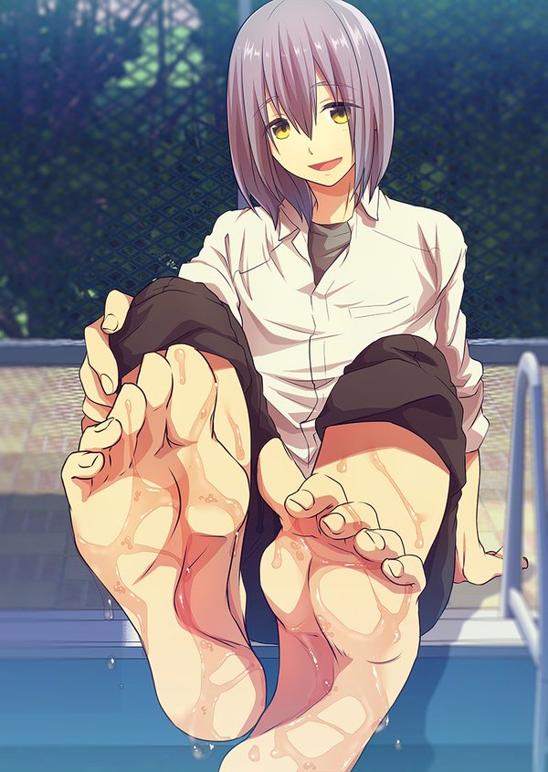 1boy barefoot feet high_speed! looking_at_viewer male_focus memeo_(candy_house) pov serizawa_nao solo tagme toes