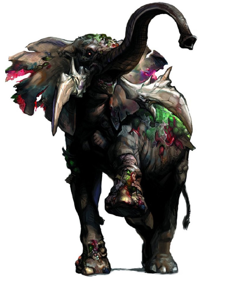animal capcom elephant no_bra oscar_(resident_evil) resident_evil resident_evil_outbreak resident_evil_outbreak:_file_#2 trunk tusks