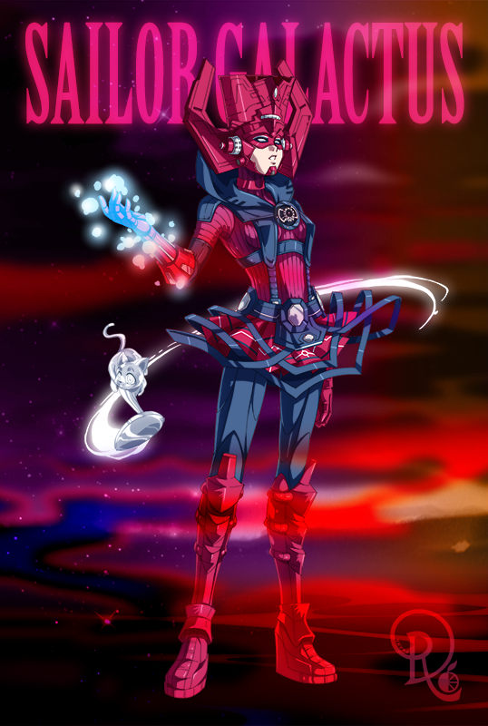 1girl animalization bishoujo_senshi_sailor_moon boots cat cosplay drachea_rannak energy fantastic_four galactus genderswap genderswap_(mtf) helmet marvel miniskirt parody red_footwear sailor_collar sailor_senshi sailor_senshi_(cosplay) silver_surfer skirt surfboard unofficial_sailor_senshi_uniform watermark wedge_heels