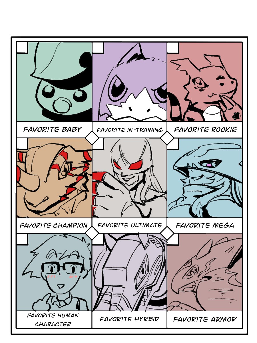 1boy 2girls beelstarmon demon demon_girl digimon digimon_(creature) dorimon fallen_angel garummon geogreymon guilmon highres holsmon kido_jo ladydevimon leafmon long_hair mask multiple_girls zero_unit