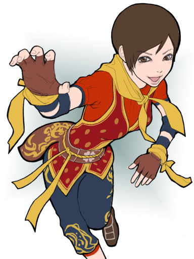 1girl breasts brown_eyes brown_hair chinese_clothes eileen female_focus fingerless_gloves gloves hawk_(cwmg) sega short_hair small_breasts solo virtua_fighter virtua_fighter_5
