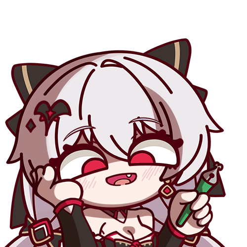 1girl animated animated_gif bare_shoulders bat_hair_ornament black_bow bow breasts cleavage earrings hair_bow hair_ornament hand_on_own_face honkai_(series) honkai_impact_3rd jewelry light_blush looping_animation lowres luna_(honkai_impact) medium_breasts open_mouth pen_spinning portrait red_eyes simple_background smile solo transparent_background xixi_fei