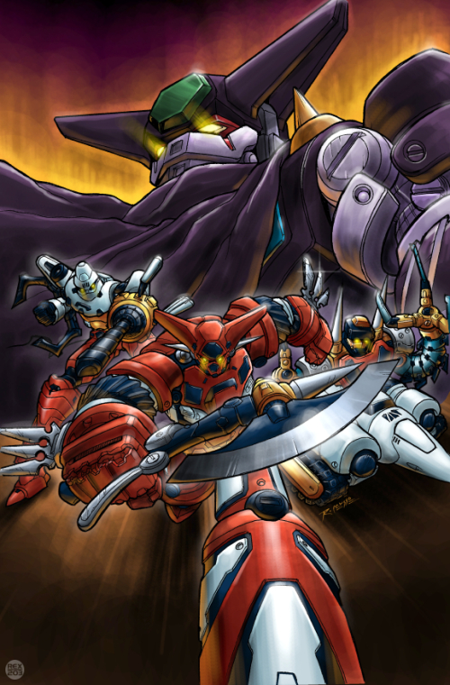 arm_blade axe black_getter cape drill getter-1 getter-2 getter-3 getter_robo glowing glowing_eyes mecha mecha_focus rex-203 robot super_robot toei_animation weapon