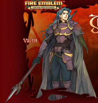1boy aqua_hair black_eyes cape fire_emblem fire_emblem:_the_sacred_stones lance long_hair lowres male_focus nintendo polearm red_theme smile solo spear valter_(fire_emblem) weapon wyvern_rider