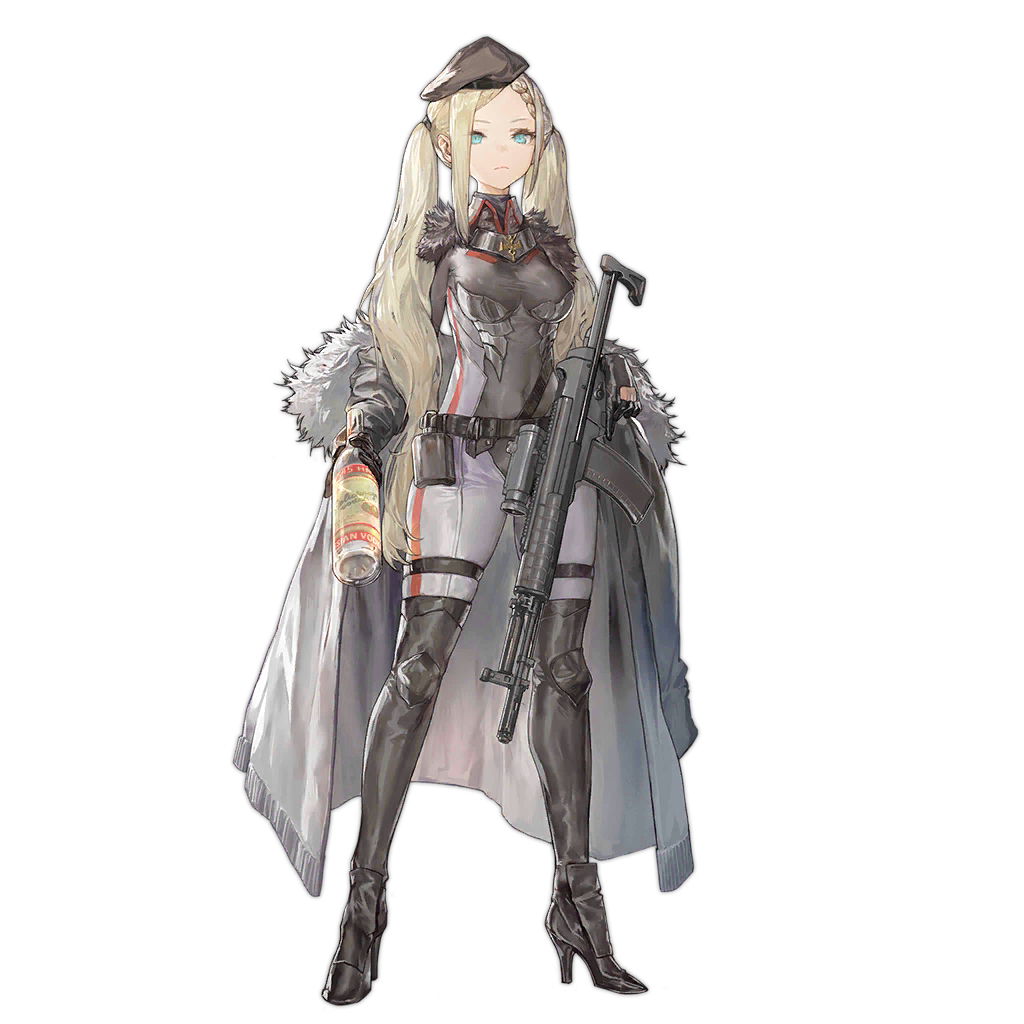 1girl a-545_(girls&#039;_frontline) alcohol aqua_eyes assault_rifle belt beret black_belt black_boots black_gloves black_hat black_leotard black_thighhighs blonde_hair blue_eyes bodysuit boots bottle braid breasts chinese_commentary cloak closed_mouth coat commentary_request corrupted_metadata covered_navel expressionless flask french_braid frown full_body fur-trimmed_cloak fur-trimmed_coat fur_trim girls&#039;_frontline gloves grey_bodysuit grey_cloak grey_coat gun hair_ornament hairclip hat high_heel_boots high_heels holding holding_bottle holding_gun holding_weapon knee_pads leotard long_hair looking_at_viewer medium_breasts messikid off_shoulder official_art parted_bangs partially_fingerless_gloves rifle rubber_boots scope solo standing stolichnaya_(vodka) thigh_boots thighhighs thighs transparent_background trigger_discipline twintails very_long_hair vodka weapon