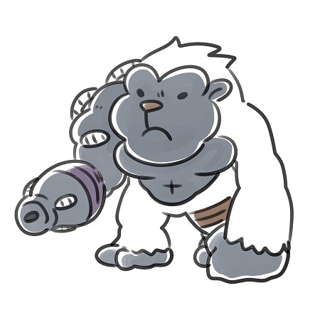 cannon digimon digimon_(creature) gorilla gorimon male_focus muscular solo