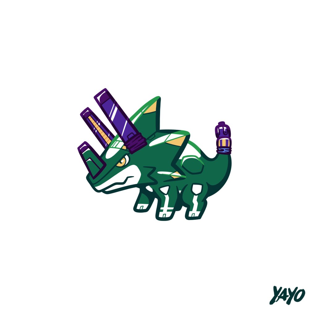 1other digimon digimon_(creature) other_focus solo triceratops wezengammamon
