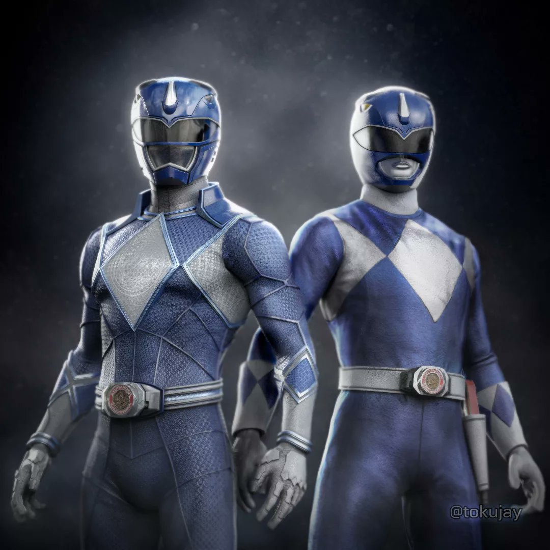 1boy 3d armor belt blue_bodysuit bodysuit dino_buckler gloves helmet mask mighty_morphin_blue_ranger mighty_morphin_power_rangers mighty_morphin_power_rangers:_once_&amp;_always power_rangers time_paradox tokujay tokusatsu tricera_ranger triceratops twitter_username white_gloves william_cranston