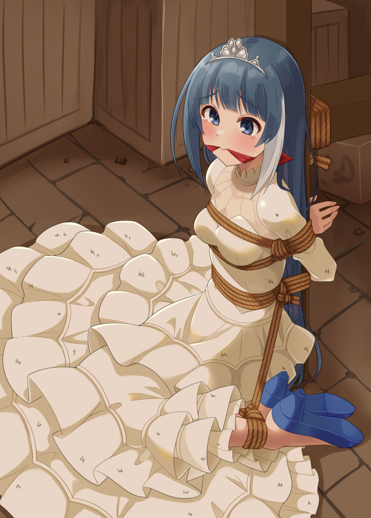 Multiple figures in a passionate embrace