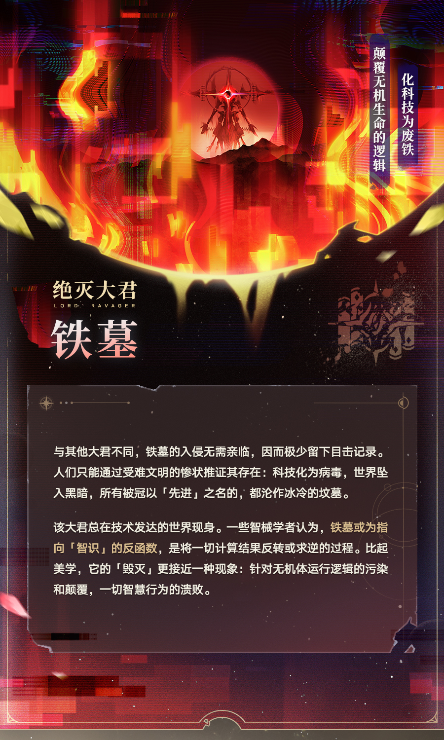 black_halo burning chinese_text fiery_background film_grain fire halo highres honkai:_star_rail honkai_(series) irontomb official_art shining simplified_chinese_text standing
