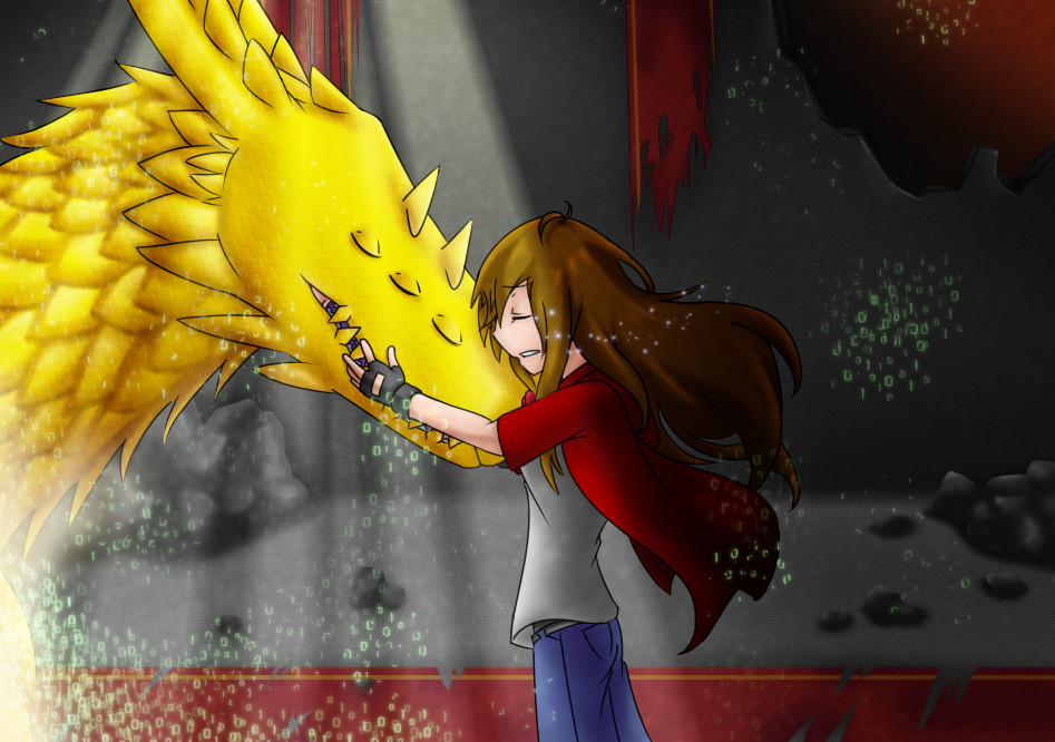 brown_hair closed_eyes crying digimon digimon_(creature) dragon huanglongmon