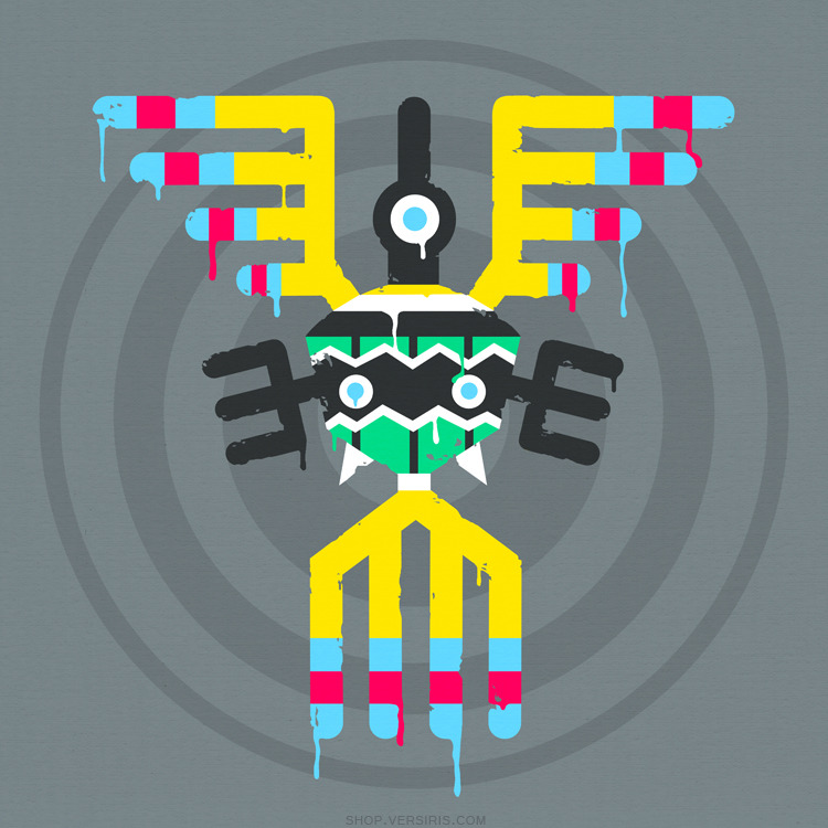 blue_eyes commentary english_commentary full_body gen_5_pokemon grey_background looking_at_viewer melting nintendo no_humans pokemon pokemon_(creature) sigilyph simple_background solo versiris watermark web_address