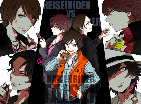 card cellphone hidari_shoutarou inui_takumi jewelry kadoya_tsukasa kamen_rider kamen_rider_decade kamen_rider_faiz kamen_rider_gaim kamen_rider_kaixa kamen_rider_w kamen_rider_wizard katsuraba_kouta lock masato_kusaka phone ring souma_haruto