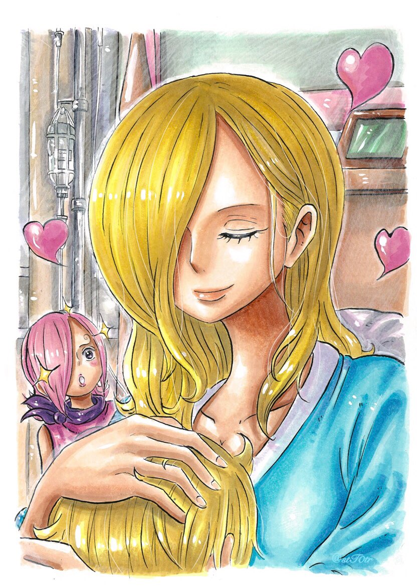 1boy 2girls :o aged_down blonde_hair blush brother_and_sister child closed_eyes hair_over_one_eye hand_on_another&#039;s_head heart hug indoors long_hair mother&#039;s_day mother_and_daughter mother_and_son multiple_girls official_style one_piece pink_hair sanji_(one_piece) scarf siblings smile sparkle stt0tr vinsmoke_reiju vinsmoke_sora