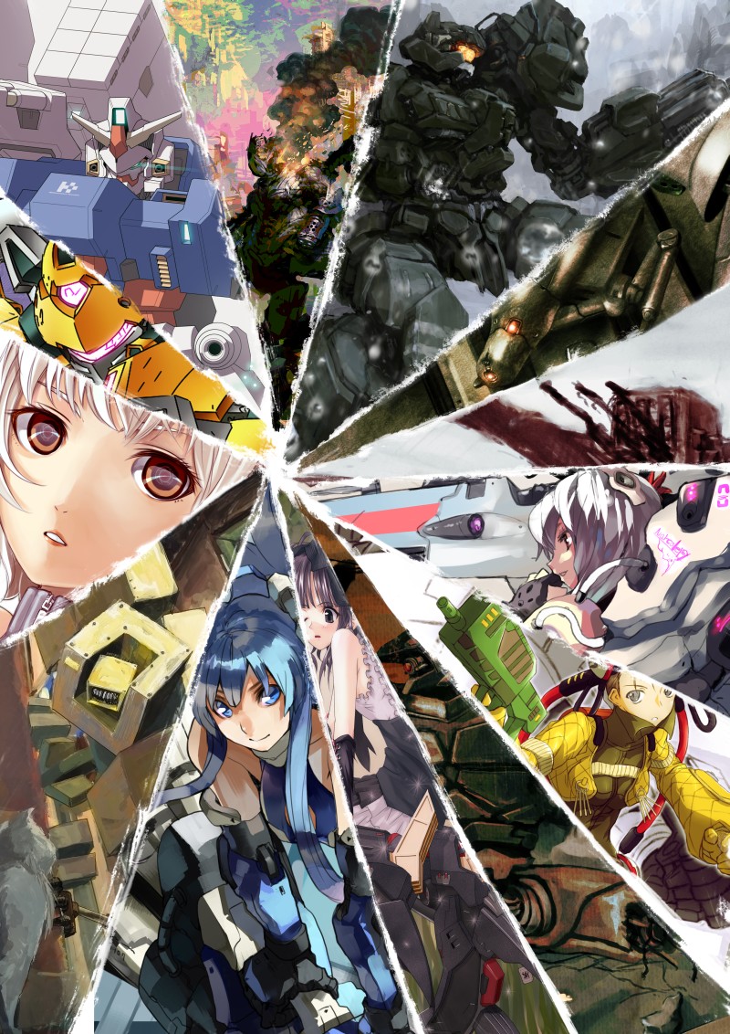 1990s_(style) 5girls animal armored_core armored_core:_for_answer armored_core:_silent_line arms_forts ayanami_rei black_hair blue_eyes blue_hair border_break box building cannon capcom close-up cosomos couzone dan_(artist) fire frills fromsoftware glowing glowing_eye grey_eyes gun gundam gundam_0083 hier long_hair lost_planet lost_planet_2 machine_gun mecha mecha_musume multiple_girls neon_genesis_evangelion novemdecuple oom open_mouth painting_(medium) retro_artstyle robot rocket_launcher ruins shit505 smile smoke traditional_media unsung wasabikarasi weapon white_hair yutori
