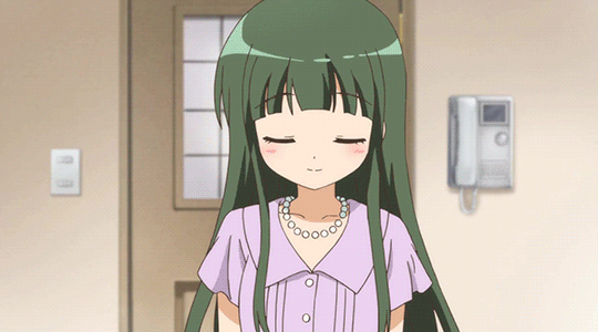 10s 1girl animated animated_gif female_focus green_eyes green_hair kin-iro_mosaic matching_hair/eyes oomiya_isami solo