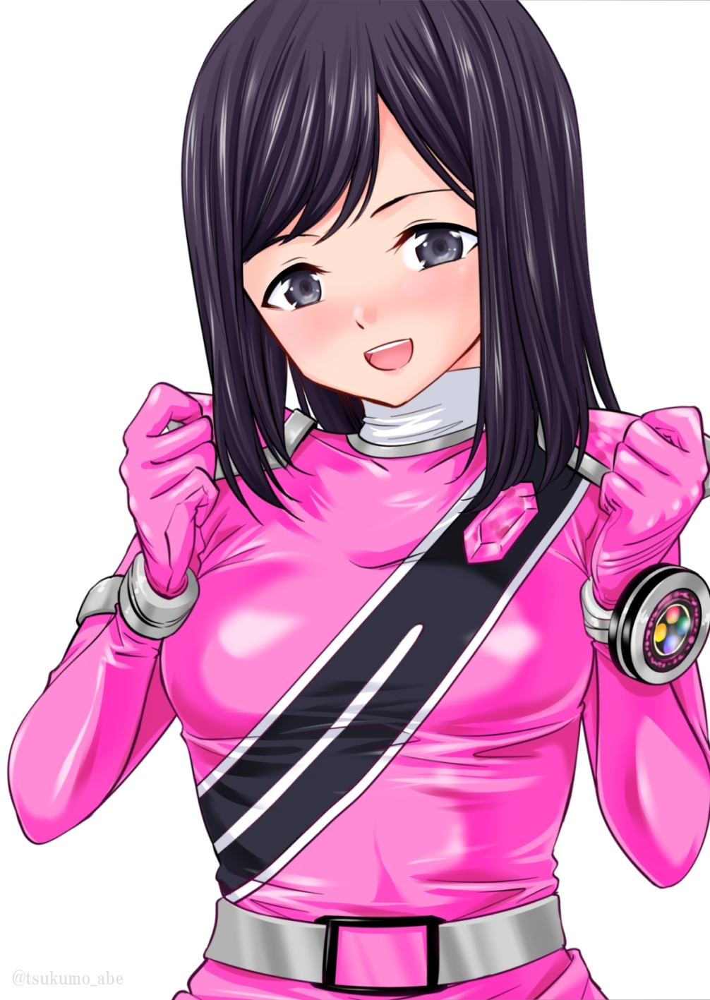 1girl abe_tsukumo black_hair grey_eyes highres mashin_sentai_kiramager ooharu_sayo super_sentai