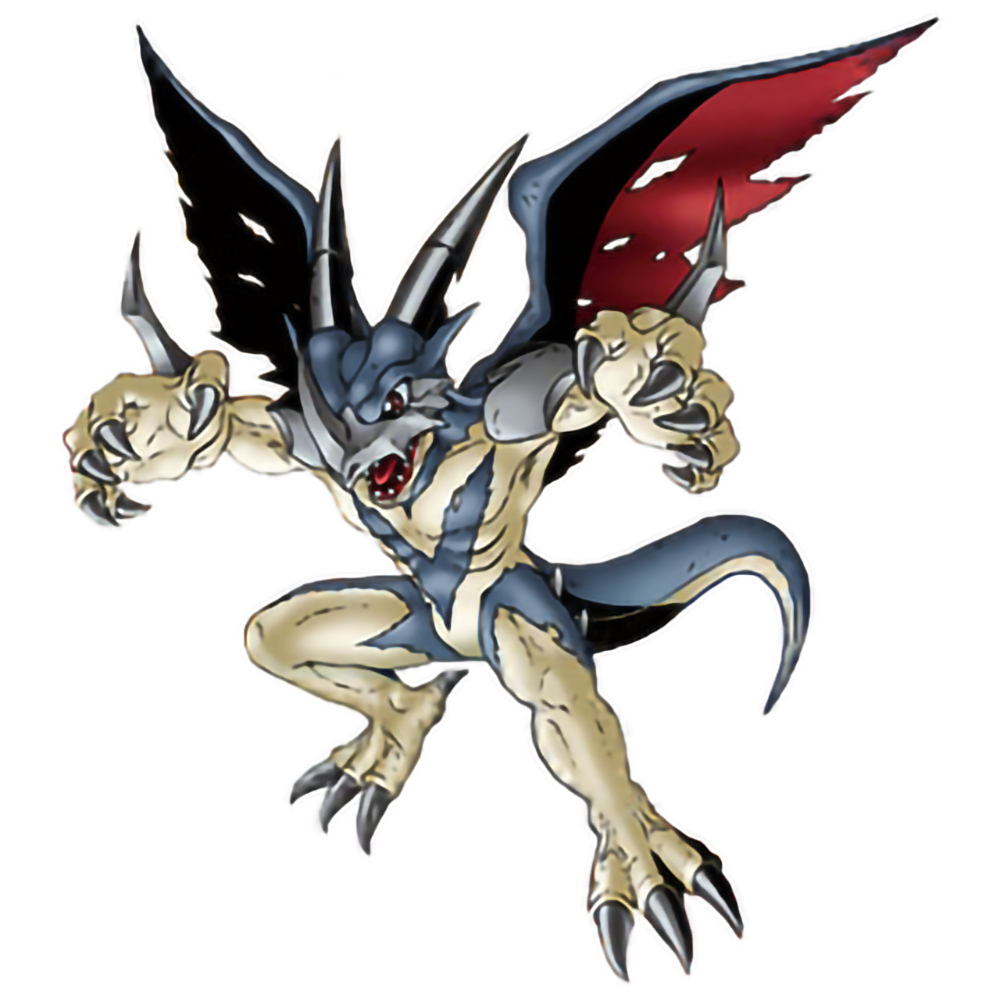 claws digimon dragon horns masteraerov-dramon simple_background tail white_background wings