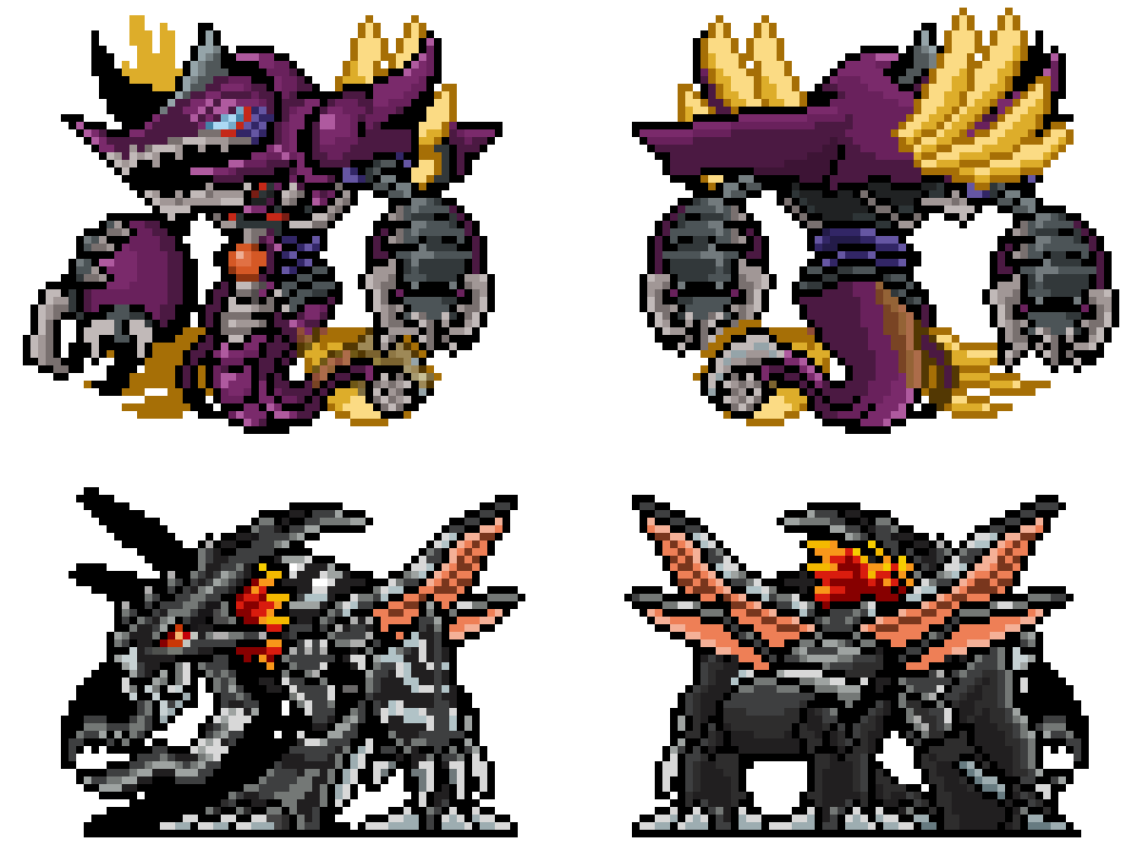 bug claws digimon digimon_(creature) grankuwagamon red_eyes sharp_teeth tail teeth tyrantkabuterimon wings