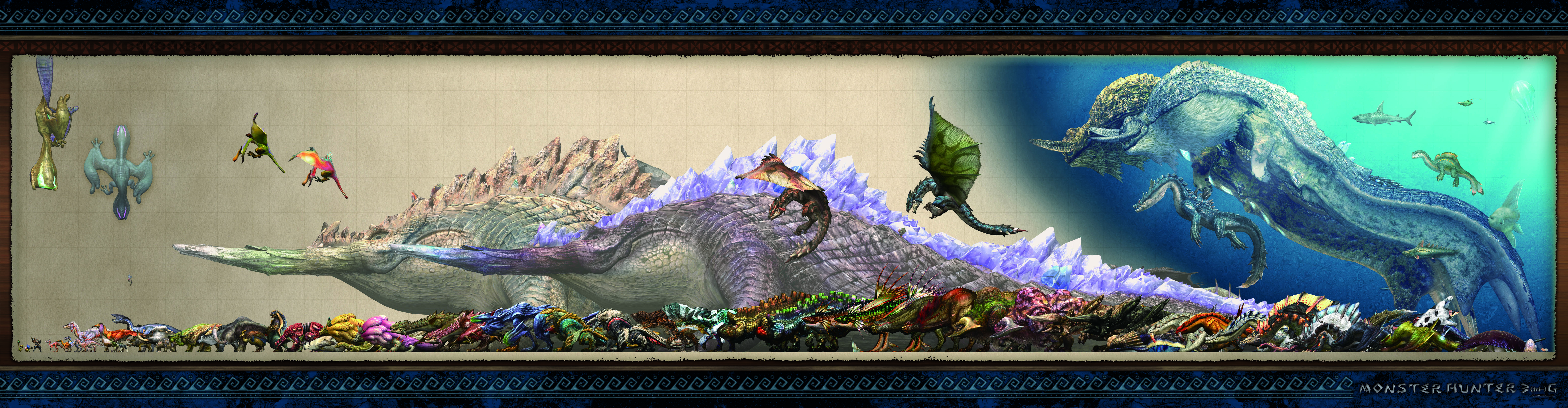 1boy absurdres abyssal_lagiacrus agnaktor alatreon altaroth animal anteka aptonoth arzuros azure_rathalos baggi baleful_gigginox barioth barroth black_border black_diablos bnahabra border brachydios bulldrome bullfango capcom catfish ceadeus cha-cha crimson_qurupeco delex deviljho diablos dire_miralis duramboros epioth everyone felyne fish from_side gargwa giggi gigginox glacial_agnaktor gobul gold_rathian goldbeard_ceadeus great_baggi great_jaggi great_wroggi green_nargacuga green_plesioth hallowed_jhen_mohran highres horns hunter ivory_lagiacrus jade_barroth jaggi jaggia jellyfish jhen_mohran kayamba kelbi lagiacrus lagombi long_image lucent_nargacuga ludroth melynx monster monster_hunter_(series) nargacuga nibelsnarf non-web_source ocean_sunfish pink_rathian plesioth poogie popo purple_ludroth qurupeco rathalos rathian rhenoplos royal_ludroth rust_duramboros sand_barioth savage_deviljho shark sharq silver_rathalos single_horn slagtoth steel_uragaan stygian_zinogre uragaan uroktor veggie_elder volvidon water wide_image wroggi zinogre