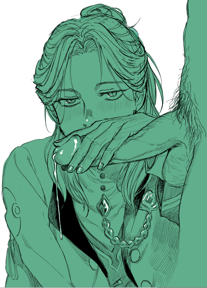 84mg_(teach_me_gently) cum erection fire_emblem fire_emblem:_three_houses gay hand_on_penis handjob linhardt_von_hevring long_hair looking_at_viewer monochrome nintendo penis pubic_hair sex sketch testicles uncensored white_background yaoi