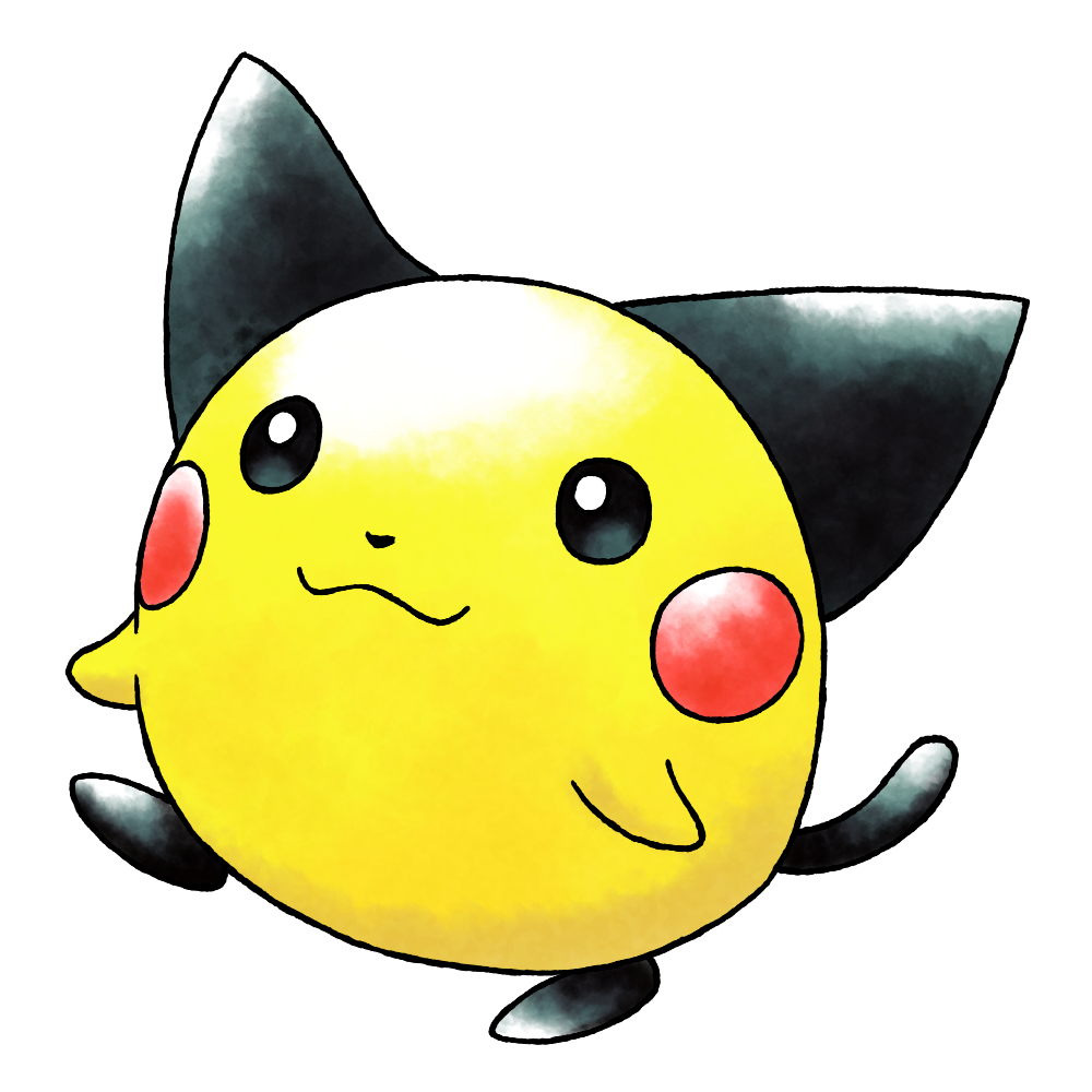 :3 arms_at_sides black_ears black_eyes black_tail closed_mouth derivative_work full_body gen_2_pokemon looking_ahead nintendo no_humans official_style pichu pichu_(prototype) pokemon pokemon_(creature) pokemon_focus pokemon_gsc_(prototype) prototype_design raciebeep simple_background solo standing standing_on_one_leg sugimori_ken_(style) tachi-e transparent_background walking watercolor_effect