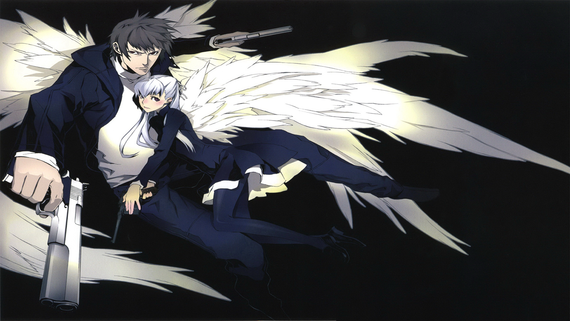 angelos_armas gun henri highres miwa_shirow weapon weapons wings