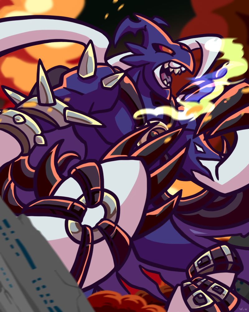 1boy belt demon demon_boy digimon marindevimon solo spikes tentacles