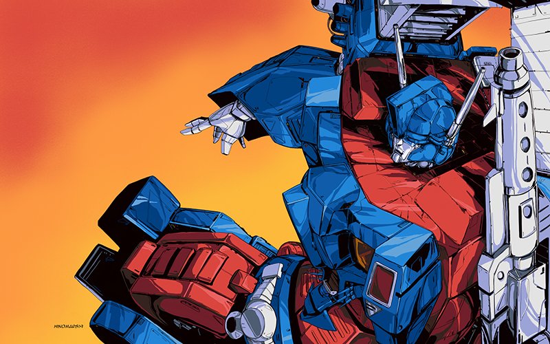 1980s_(style) autobot blue_eyes commentary english_commentary from_above hinomars19 looking_ahead mecha no_humans oldschool paid_reward_available retro_artstyle robot science_fiction solo transformers ultra_magnus