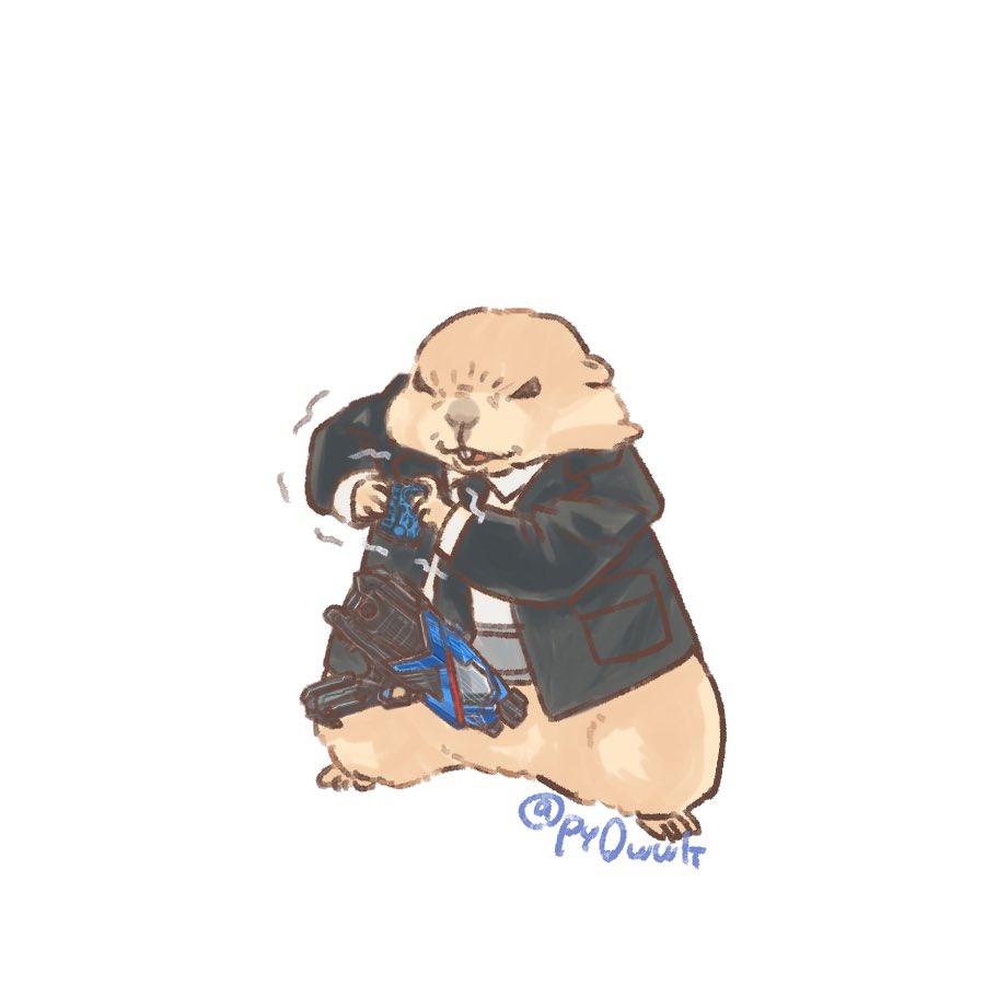 animal_focus belt belt_buckle black_jacket black_necktie black_suit body_fur brown_fur buckle collared_shirt cosplay fangs formal_clothes full_body fuwa_isamu fuwa_isamu_(cosplay) henshin_pose jacket kamen_rider kamen_rider_01_(series) motion_lines necktie prairie_dog progrise_key py0wwk shirt shot_riser simple_background suit white_background white_shirt