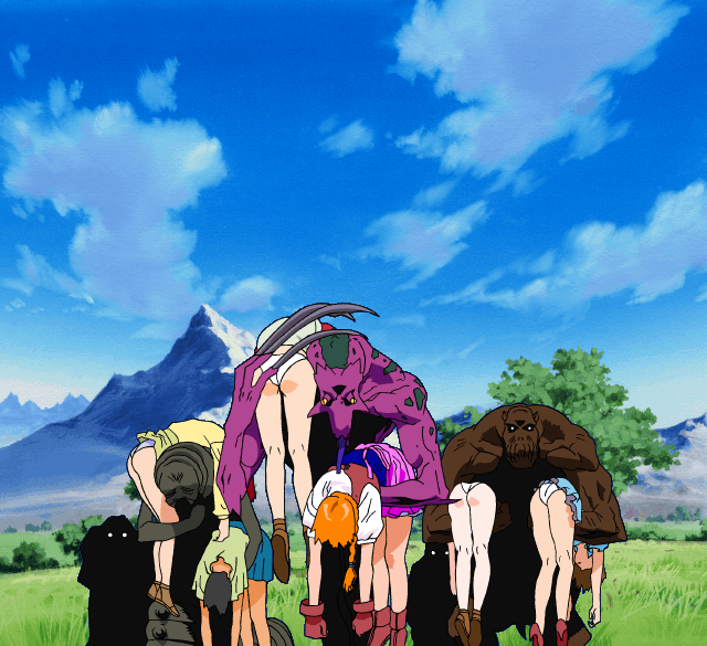 4boys 6+girls animated animated_gif ankle_boots ass bare_legs bent_over boots braid brown_footwear carrying caterpillar cloud colored_skin gloves glowing glowing_eyes high_heels jota kneepits long_tongue maranello meadow miniskirt monster mountain multiple_boys multiple_girls outdoors panties purple_skin red_gloves shoes skirt sky sogna spoils tongue tongue_out tree unconscious underwear upskirt viper_(series) viper_rsr walking white_panties you_gonna_get_raped