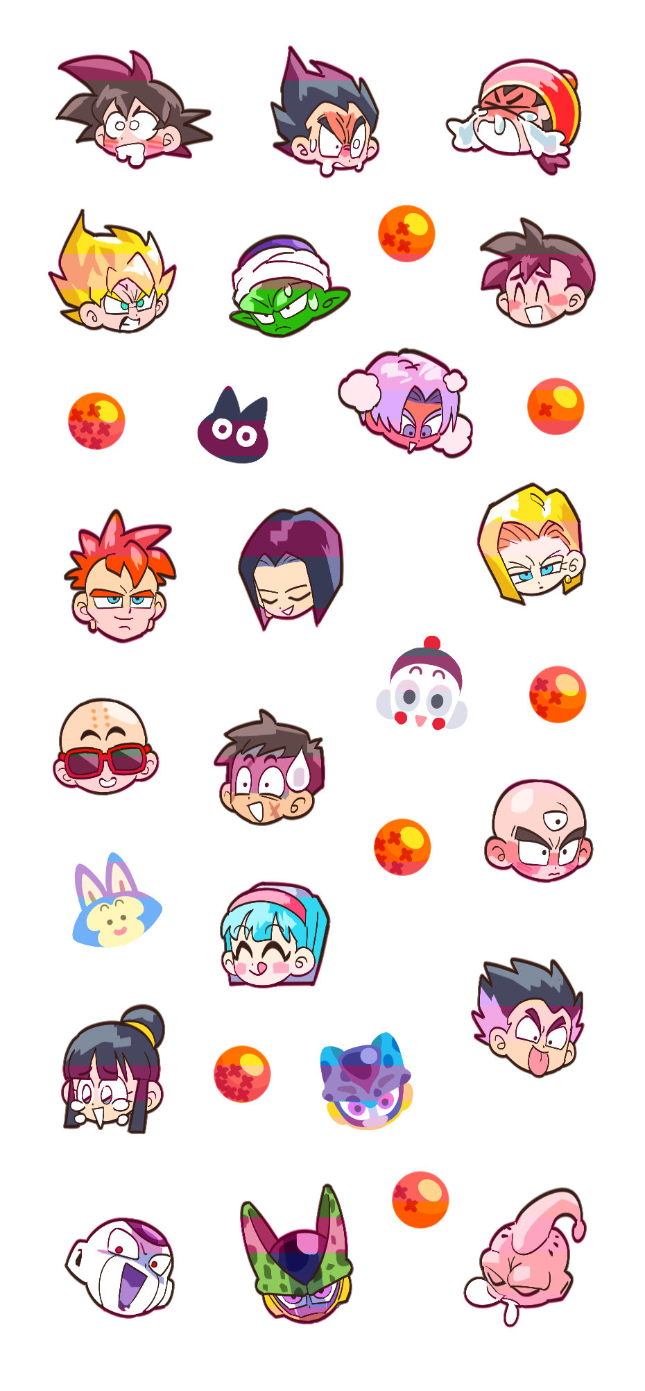 2girls 6+boys aged_down android android_16 android_17 android_18 aqua_hair bald black_hair blonde_hair blue_eyes blush blush_stickers bob_cut brother_and_sister bulma cell_(dragon_ball) cell_junior chaozu chi-chi_(dragon_ball) chinese_hat closed_eyes colored_skin commentary crying dated_commentary dragon_ball dragon_ball_(object) dragonball_z drooling earrings english_commentary father_and_son final_form_frieza flying_teardrops frieza full-face_blush gold_earrings gotenks green_skin hair_bun head_only highres husband_and_wife jewelry kid_buu kuririn licking_lips long_hair majin_buu mohawk mother_and_son multiple_boys multiple_girls multiple_persona muten_roushi open_mouth orange_hair partially_shaded_face perfect_cell piccolo pink_skin pointy_ears puar purple_eyes purple_hair red-framed_eyewear red_eyes runny_nose short_hair siblings sleeping snot son_gohan_(future) son_goku spiked_hair squeans steam sunglasses super_saiyan sweatdrop tama_(dragon_ball) tenshinhan tongue tongue_out trunks_(dragon_ball) trunks_(future)_(dragon_ball) twins vegeta white_background white_skin wide-eyed yamcha yoram_(yoram551)