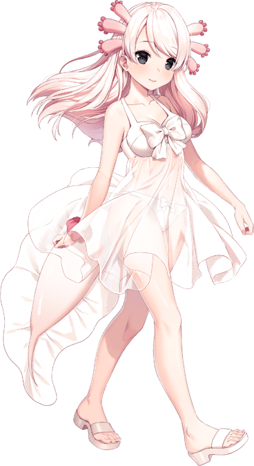 1girl game_cg kemono_friends kemono_friends_kingdom long_hair looking_at_viewer mexico_salamander_(kemono_friends) official_art solo tachi-e transparent_background