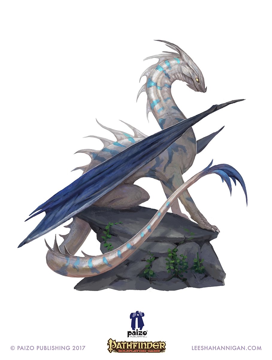 animal_focus artist_name blue_wings claws company_name copyright_name dragon from_side full_body highres leesha_hannigan monster no_humans official_art on_rock pathfinder profile rock simple_background sitting solo tail watermark web_address white_background wings yellow_eyes