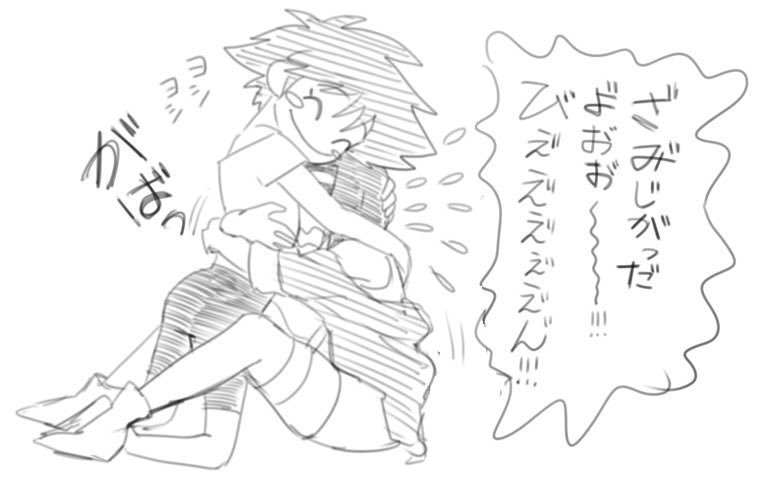 2girls comforting cowboy_bebop crying edward_wong_hau_pepelu_tivrusky_iv faye_valentine hug multiple_girls sketch tahimawari