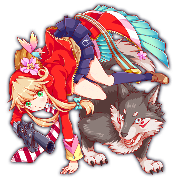 1girl 1other adapted_costume animal_ear_fluff anime_coloring aqua_ribbon arm_cannon artist_request bag belt belted_coat black_claws black_nails black_socks blush bow brown_bag brown_footwear brown_sweater_vest butterfly_ornament circle_print coat collar crash_fever diagonal-striped_clothes diagonal-striped_necktie diagonal_striped_bow dot_nose facial_mark fangs fingernails flower flower_ornament full-length_zipper full_body game_cg green_eyes grey_eyes grey_fur grey_tail hair_between_eyes handbag hood hood_up hooded_coat horizontal-striped_belt horizontal-striped_sleeves jewelry kneehighs legs_apart little_red_riding_hood little_red_riding_hood_(grimm) loafers long_hair long_sidelocks long_sleeves mechanical_arms miniskirt necktie number_print numbered official_art open_clothes open_coat open_mouth outline pendant pink_flower pleated_skirt print_skirt print_sleeve_cuffs red_hood red_outline red_riding_hood_(crash_fever) red_sleeves red_stripes ribbon shoes sidelocks simple_background single_horizontal_stripe single_mechanical_arm skirt sleeve_cuffs socks solo_focus square square_print standing striped_belt striped_bow striped_clothes striped_necktie striped_sleeves sweater_vest tachi-e teeth third-party_source tongue tongue_out transparent_background two-tone_belt two-tone_bow two-tone_fur two-tone_necktie two-tone_tail weapon white_collar white_fur white_stripes white_tail wing_collar wolf yellow_sleeve_cuffs zipper zipper_pull_tab