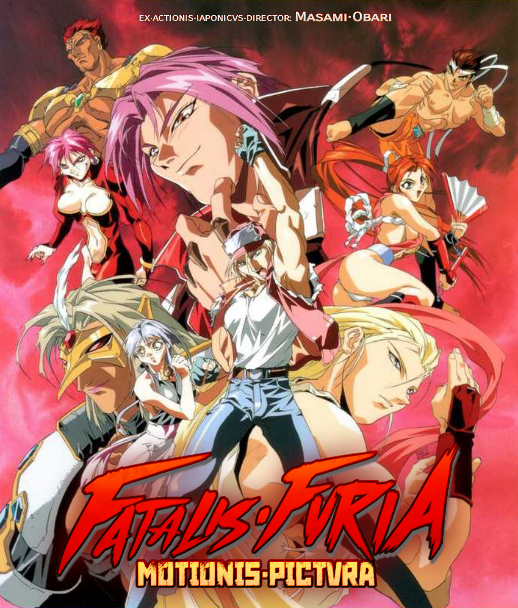 1990s_(style) 3girls 6+boys andy_bogard arm_up ass baseball_cap blonde_hair breasts brown_hair cleavage fatal_fury fighting_stance group_picture hat hauer highres jamin jewelry joe_higashi kicking laocorn_gaudeamus latin_text martial_arts mask multiple_boys multiple_girls muscular muscular_male ninja oobari_masami panni_(fatal_fury) pink_hair purple_hair red_hair retro_artstyle shiranui_mai snk sulia_gaudeamus terry_bogard