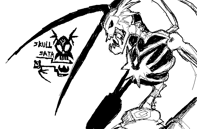 digimon digimon_(creature) simple_background skeleton skull skullsatamon solo white_background wings